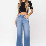 Olivia Super High Rise Wide Leg Jean (Vervet)