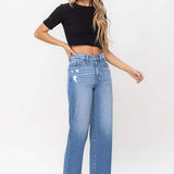 Olivia Super High Rise Wide Leg Jean (Vervet)