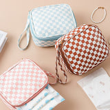 Checkered Cosmetic Travel Case