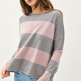 Chunky Stripe Drop Shoulder Sweater