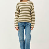 Drop Shoulder Crochet Knit Sweater