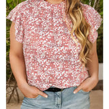 Here For The Frills Floral Blouse (Plus)