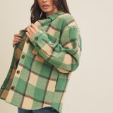 Brushed Plaid Oversized Shacket