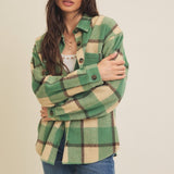 Brushed Plaid Oversized Shacket