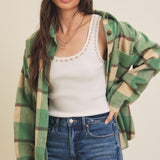 Brushed Plaid Oversized Shacket