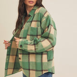 Brushed Plaid Oversized Shacket