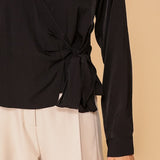 Side Tie V Neck Blouse