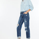 Mollie Mid Rise Slim Boyfriend Jean (Kan Can)