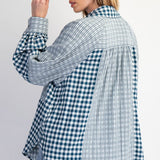 Checkerboard Gauzy Button Down