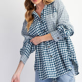 Checkerboard Gauzy Button Down