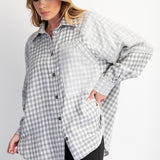 Checkerboard Gauzy Button Down