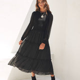 Crinkle Queen Chiffon Sweater Dress