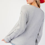 Drop Shoulder Rib Knit Sweater