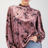 Floral Print Velvet Top