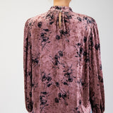 Floral Print Velvet Top