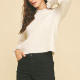 Combination Woven Sweater Top