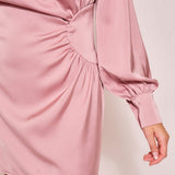 Waist Ashirred Satin Dress