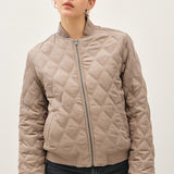 Diamond Quilted Bomber Jacket