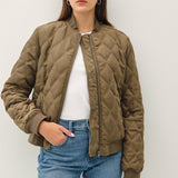 Diamond Quilted Bomber Jacket