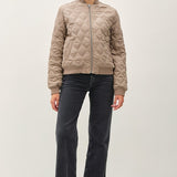 Diamond Quilted Bomber Jacket