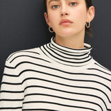 Classic Cut Striped Turtleneck