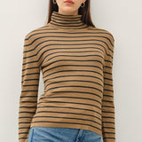 Classic Cut Striped Turtleneck