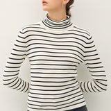 Classic Cut Striped Turtleneck