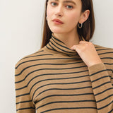 Classic Cut Striped Turtleneck