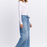 Nicole Tie Waist Baggy Wide Jean (Flying Monkey)