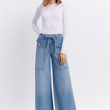 Nicole Tie Waist Baggy Wide Jean (Flying Monkey)