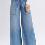 Nicole Tie Waist Baggy Wide Jean (Flying Monkey)