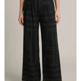 Line Stitch Wide Leg Pant