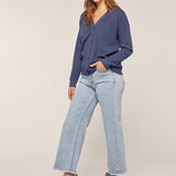 V Neck Button Cardi