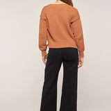 V Neck Half Button Cardi