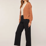 V Neck Half Button Cardi