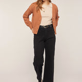 V Neck Half Button Cardi