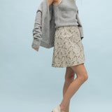 Floral Corduroy Mini Skirt