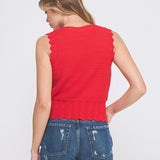 Pointelle Button Up Vest