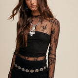 Intricate Floral Lace Layering Top