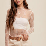 Intricate Floral Lace Layering Top