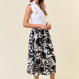 Tropical Print Midi Skirt