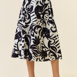 Tropical Print Midi Skirt