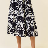 Tropical Print Midi Skirt