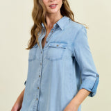 Roll Em Up Chambray Button Down