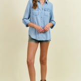 Roll Em Up Chambray Button Down