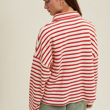 Oversized Stripe Knit Button Up