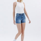 Raw Hem High Rise Denim Short (Vervet)