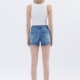 Raw Hem High Rise Denim Short (Vervet)