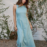 Wavy Trimmed Maxi Dress