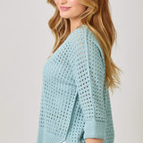 Open Stitch High Low Sweater